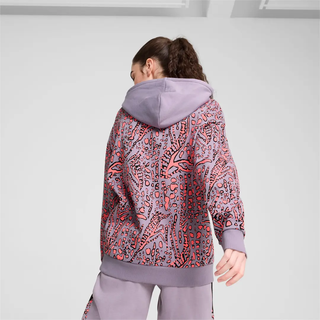 Puma ქალის ჯემპრი PUMA POWER HYPERNATURAL AOP Hoodie FL Pa