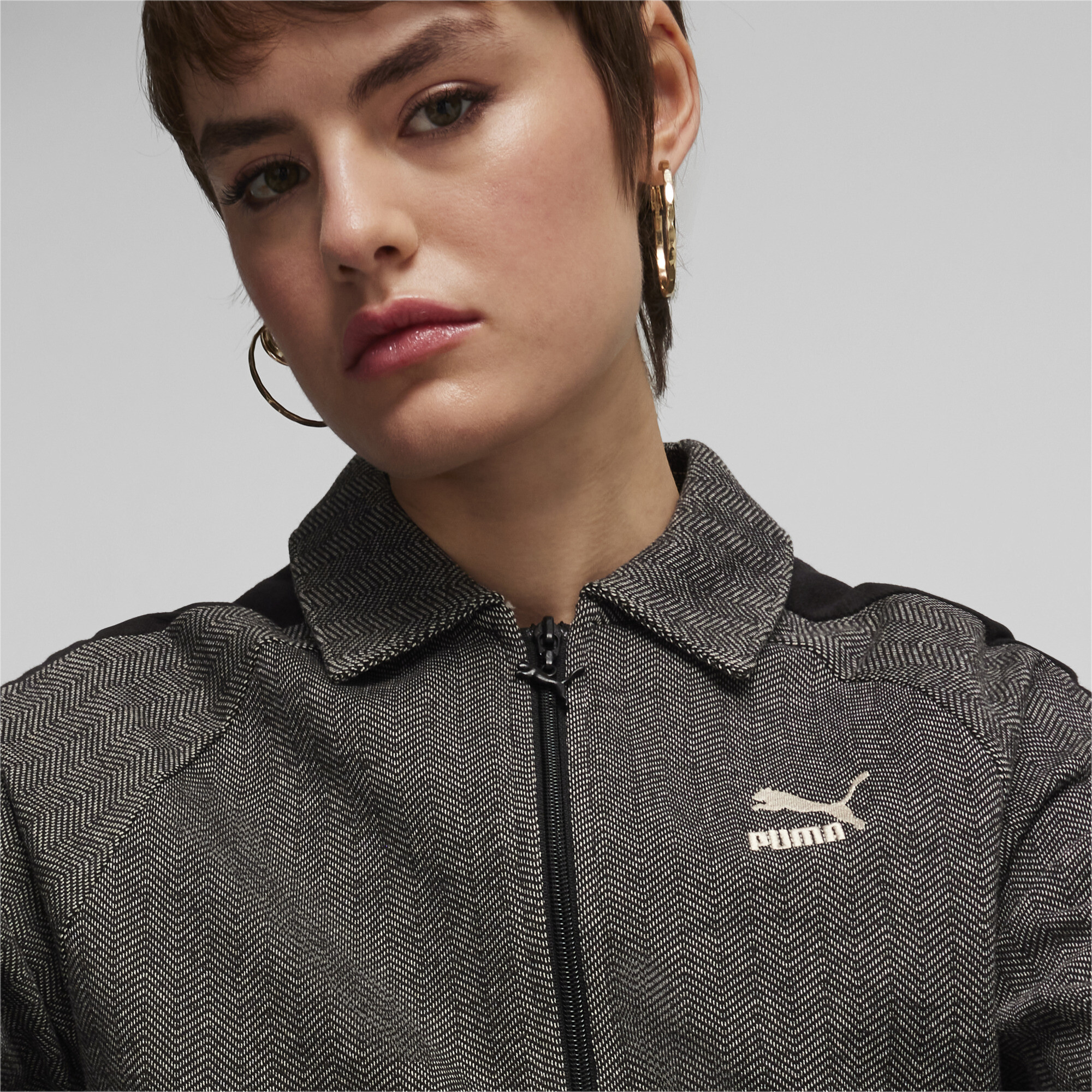 Puma ქალის ჯემპრი T7 Track Jacket PUMA Black-Alpine Snow