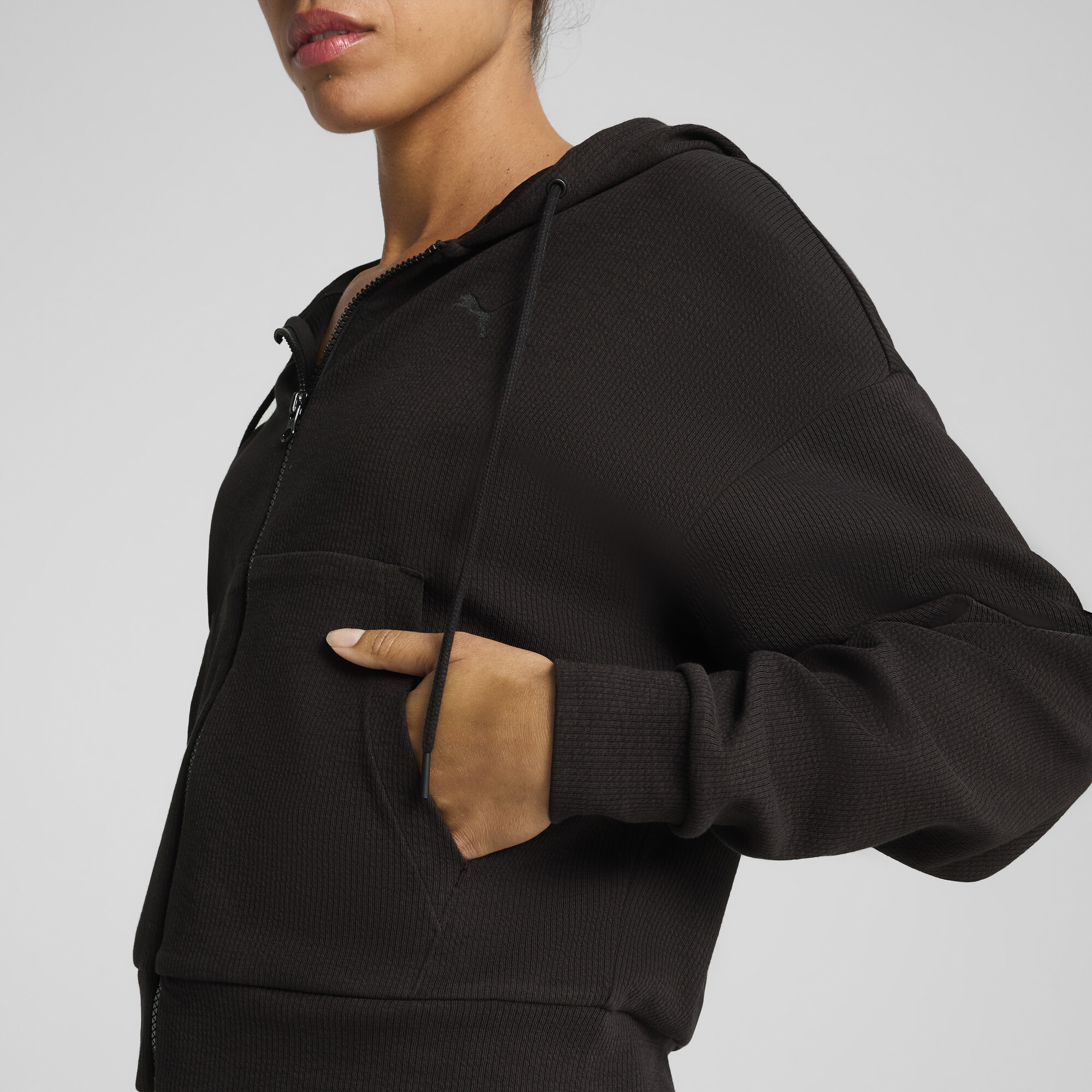Puma ქალის ჯემპრი HER Crop Full-Zip Hoodie