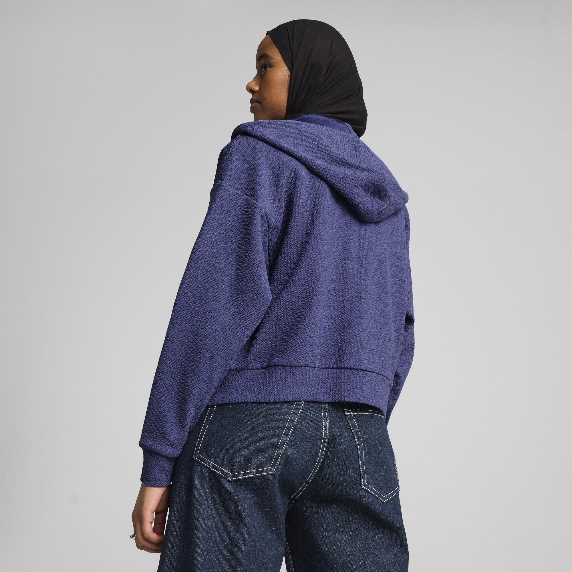 Puma ქალის ჯემპრი HER Crop Full-Zip Hoodie