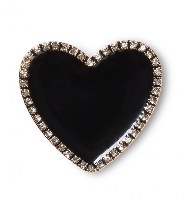 Crocs ჯიბიცი Black Heart with Gold Outline