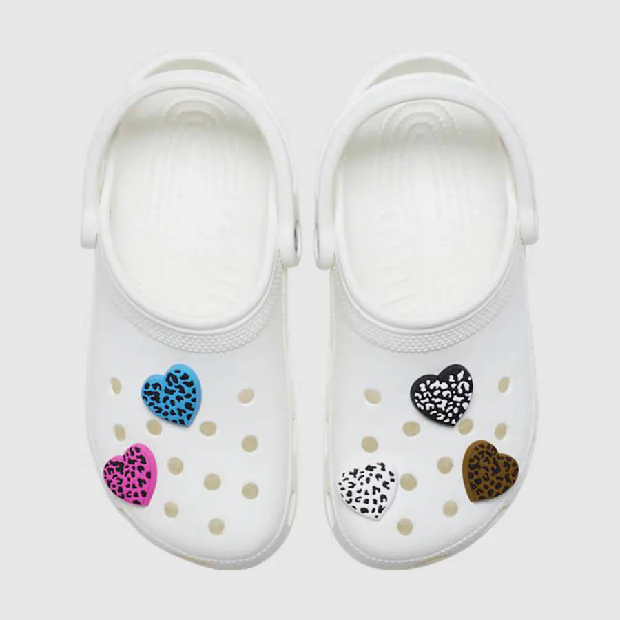 Crocs Leopard Animal Print Heart 5pk
