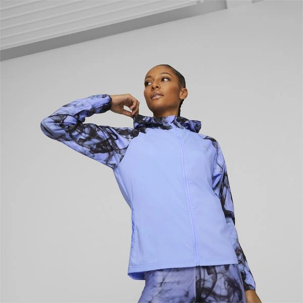 Puma ქალის ჯემპრი RUN AOP FAVORITE WOVEN JACKET Elektro Pu