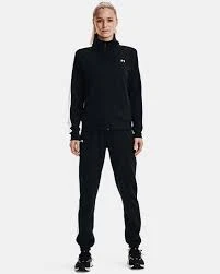 Under Armour ქალის სპორტული ორეული Tricot Tracksuit-BLK