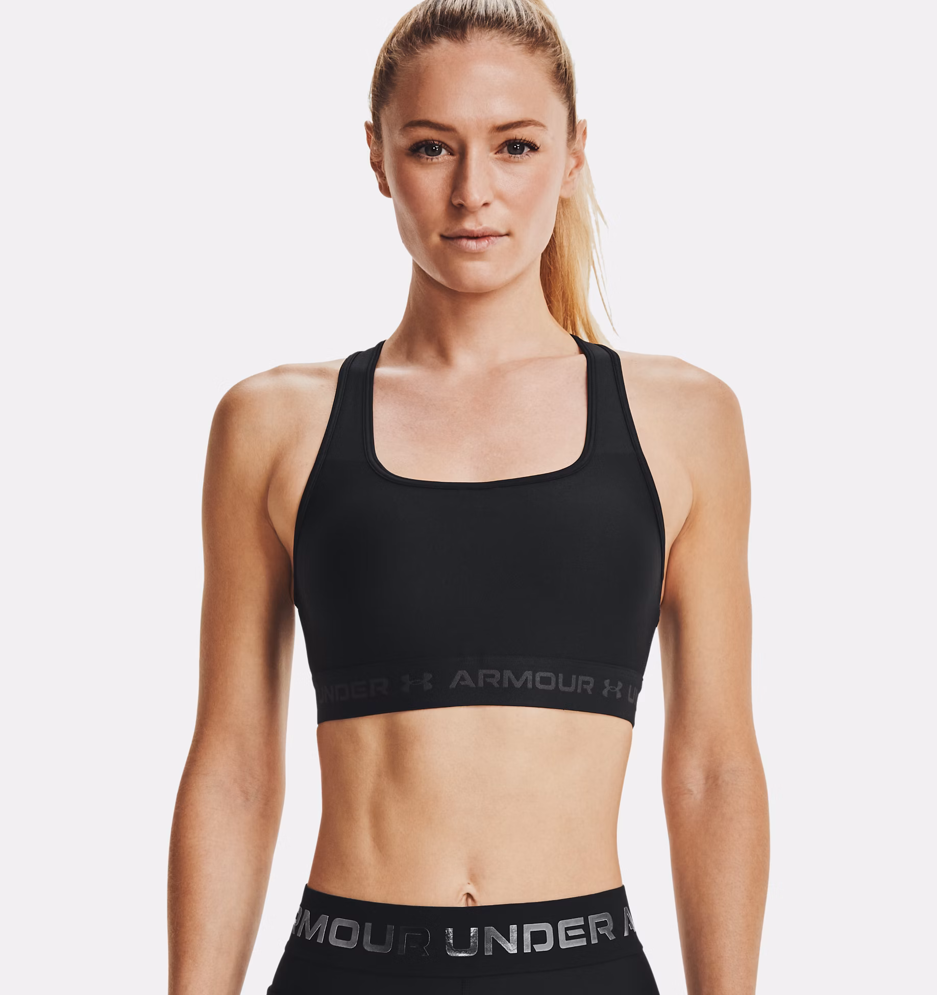Under Armour ქალის სავარჯიშო ტოპი Crossback Mid Bra-GRN