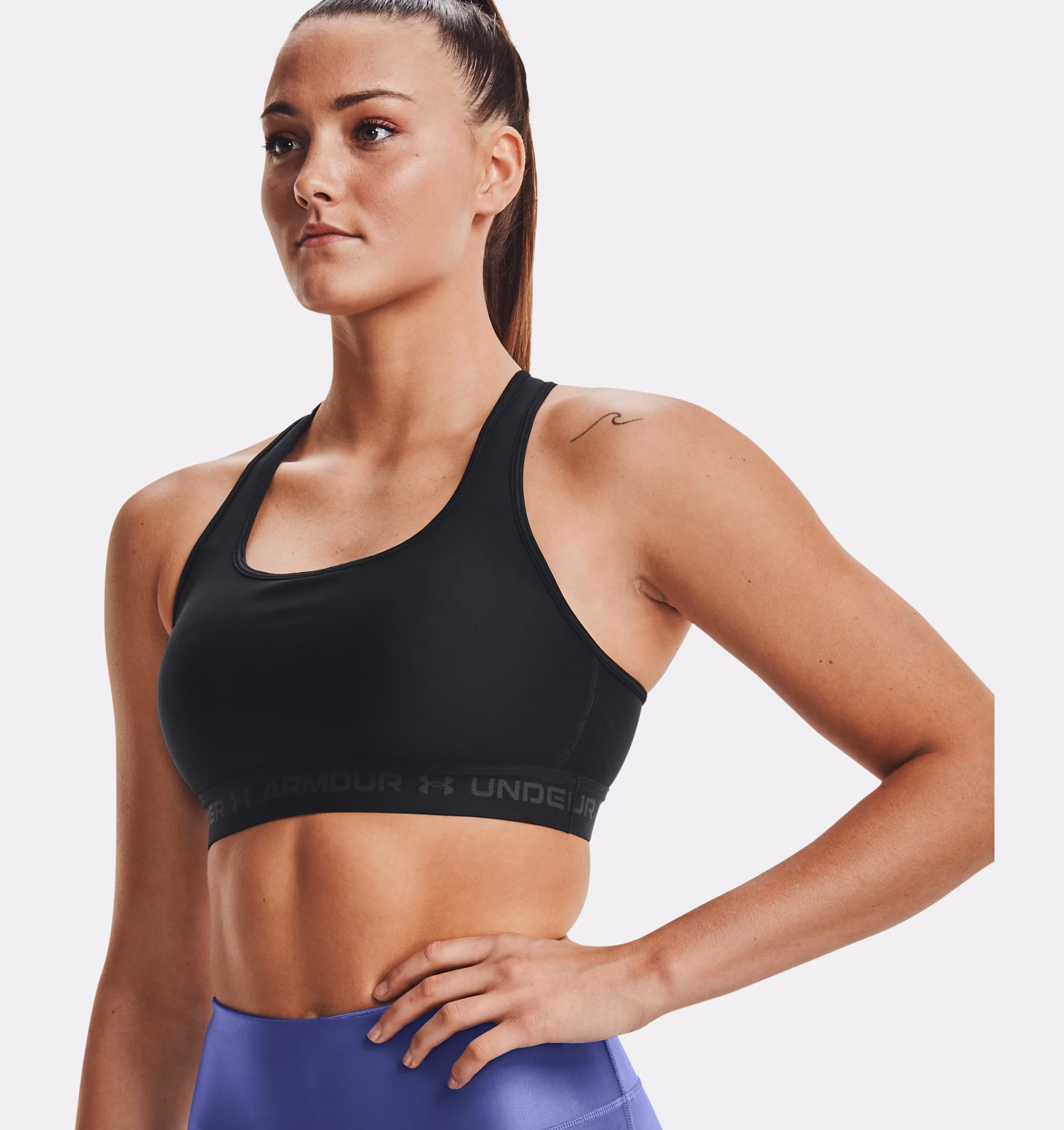 Under Armour ქალის სავარჯიშო ტოპი Crossback Mid Bra-GRN