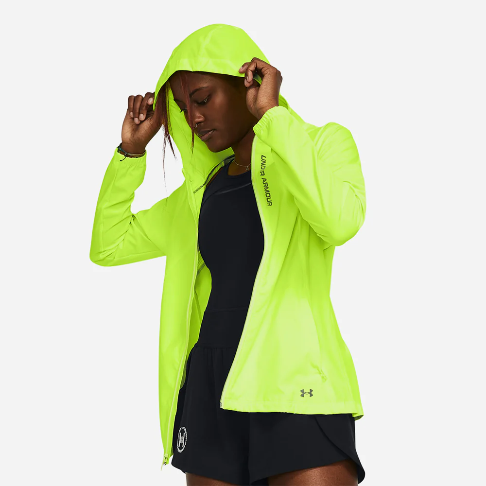 Under Armour ქალის თხელი ქურთუკი UA OutRun the STORM Jacket-GRN