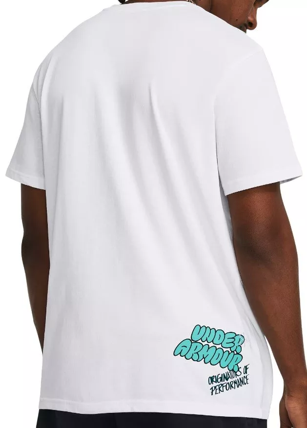 Under Armour მამაკაცის მოკლემკლავიანი მაისური UA HW LOGO OVERLAY EMB SS-WHT