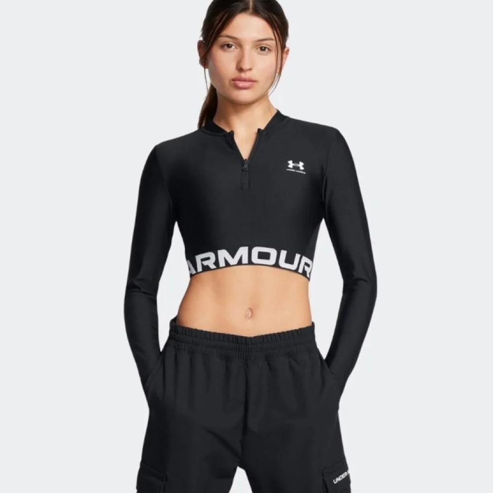 Under Armour ქალის გრძელმკლავიანი მაისური HeatGear Rib 1/4 Zip LS
