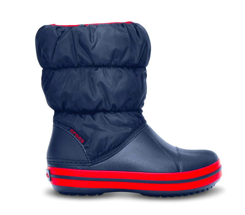 Crocs Winter Puff Boot Kids Navy/Red